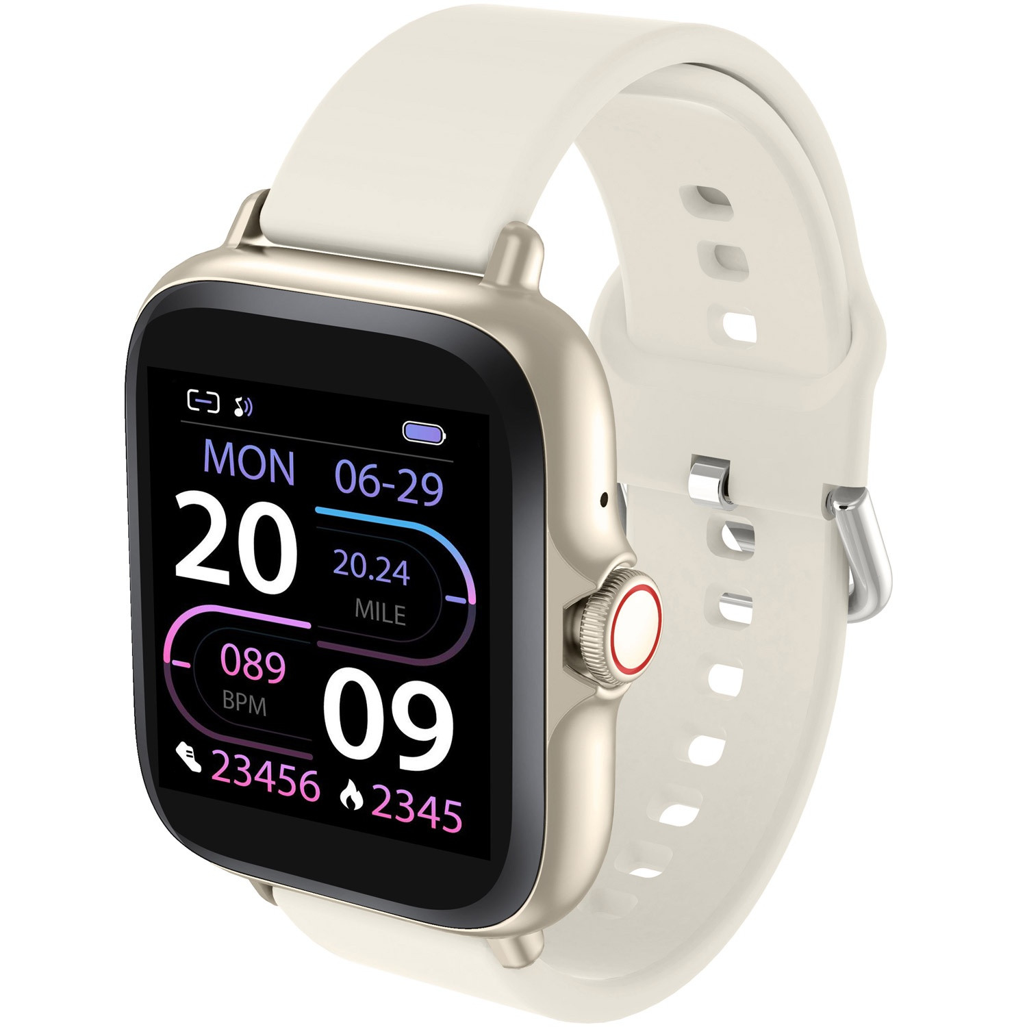 SmartWatch 1,44" Display Herzsensor Beige