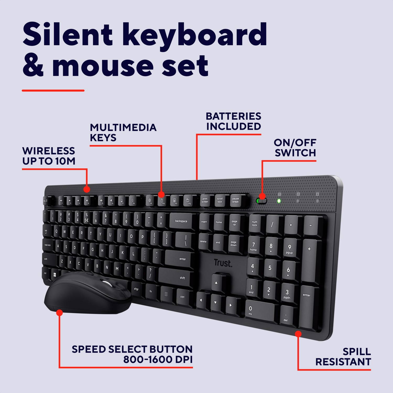 Teclado e mouse sem fio Ody II