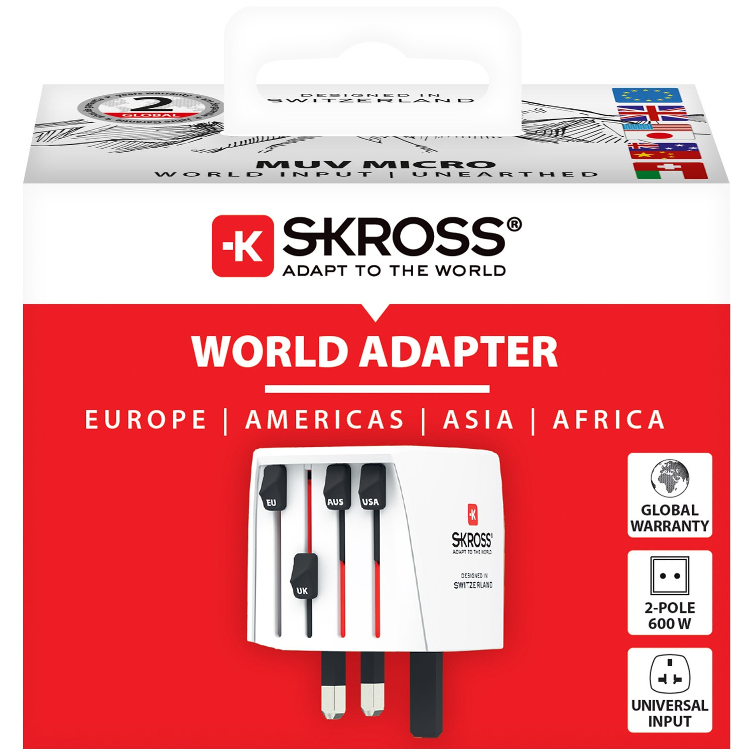 Weltreiseadapter MUV Micro Ungrounded