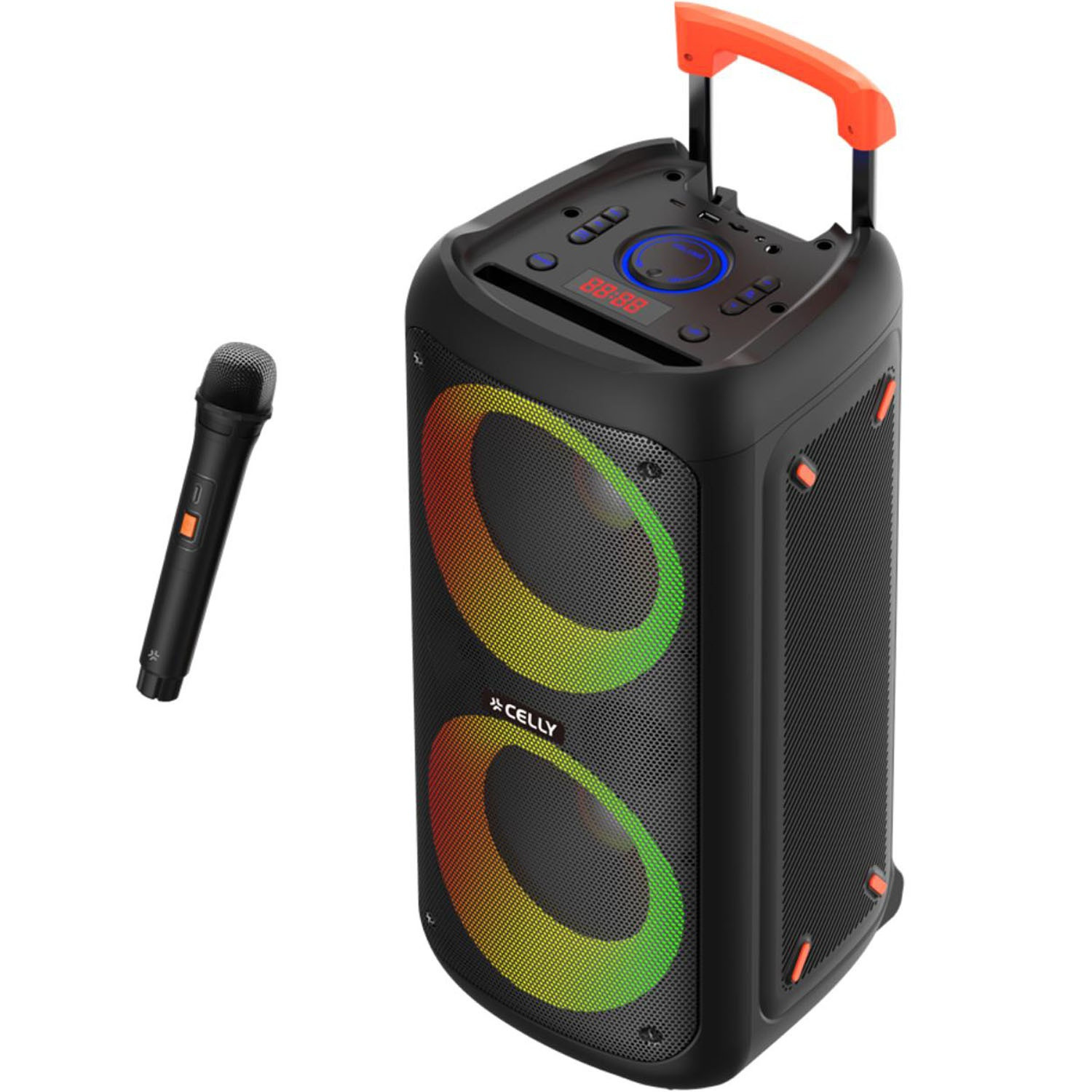 Feestluidspreker 40W + 2 draadloze microfoons