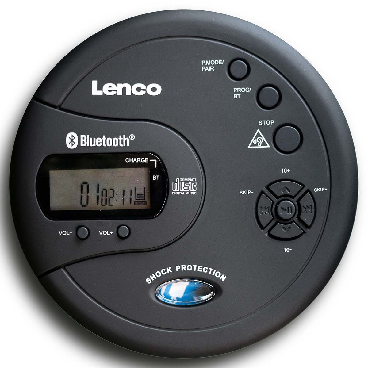 Leitor de CD-MP3 portátil Bluetooth® com antichoque Preto