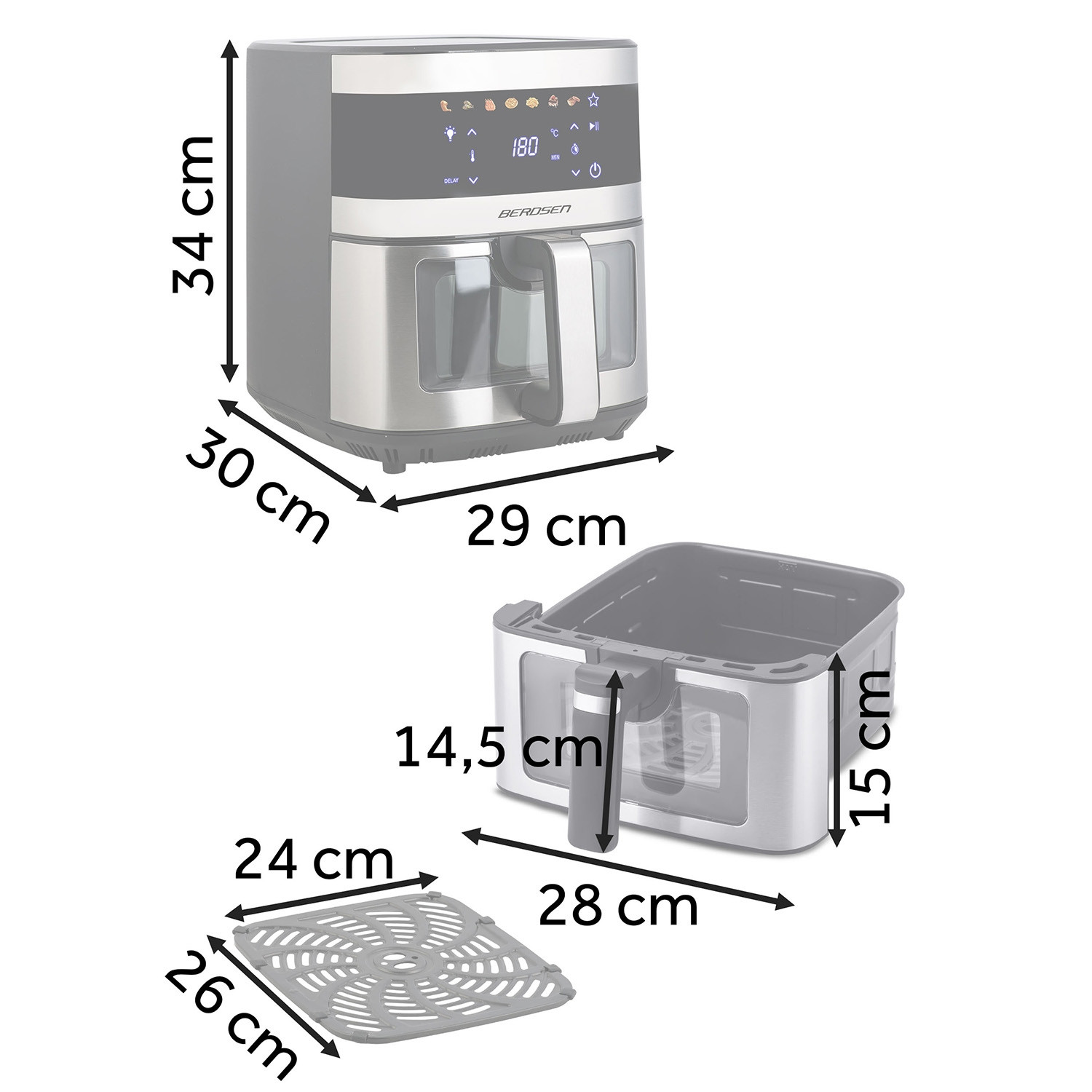 Friggitrice ad aria Berdsen BD-656 argento