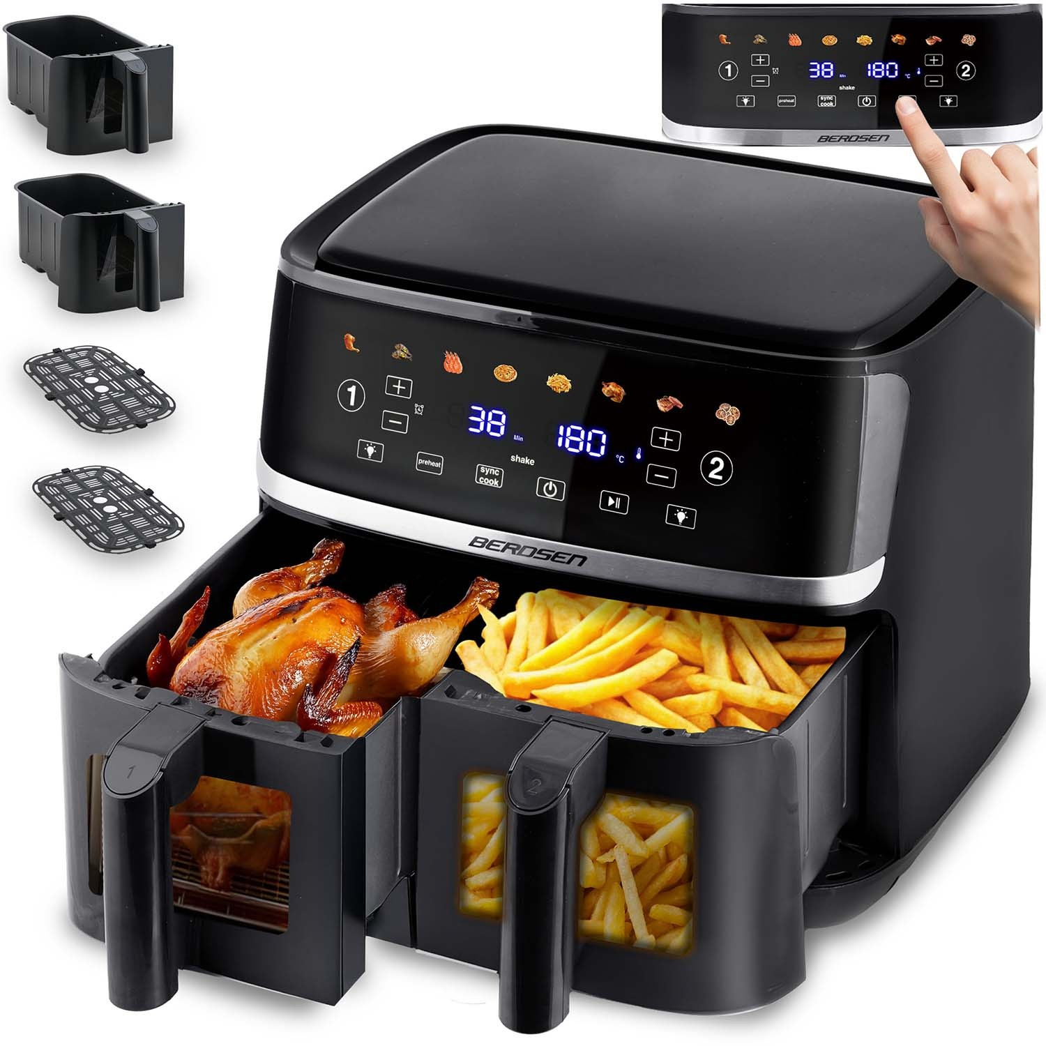 Friggitrice ad aria grande Berdsen BD-657 nera