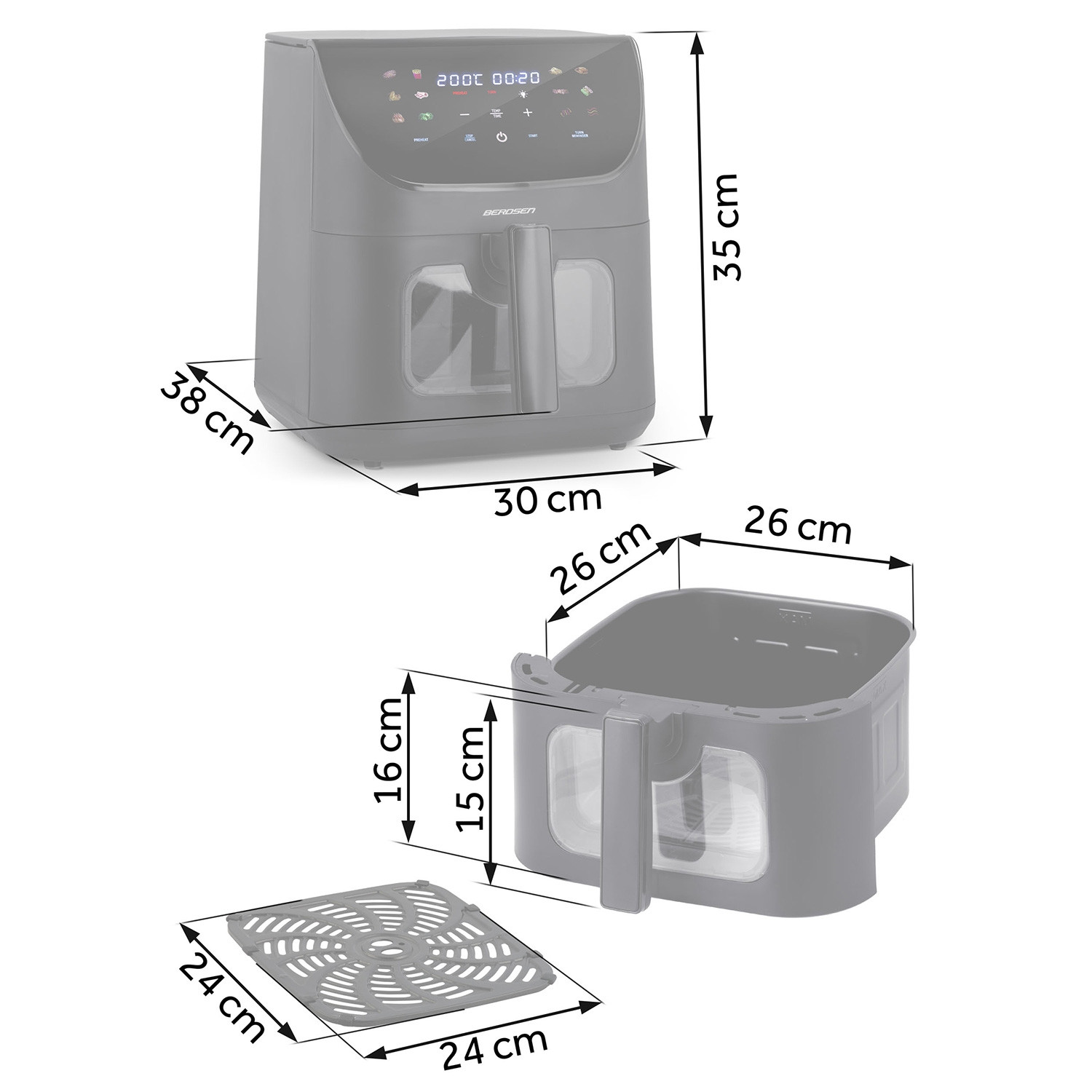 Friggitrice ad aria Berdsen BD-660 nera