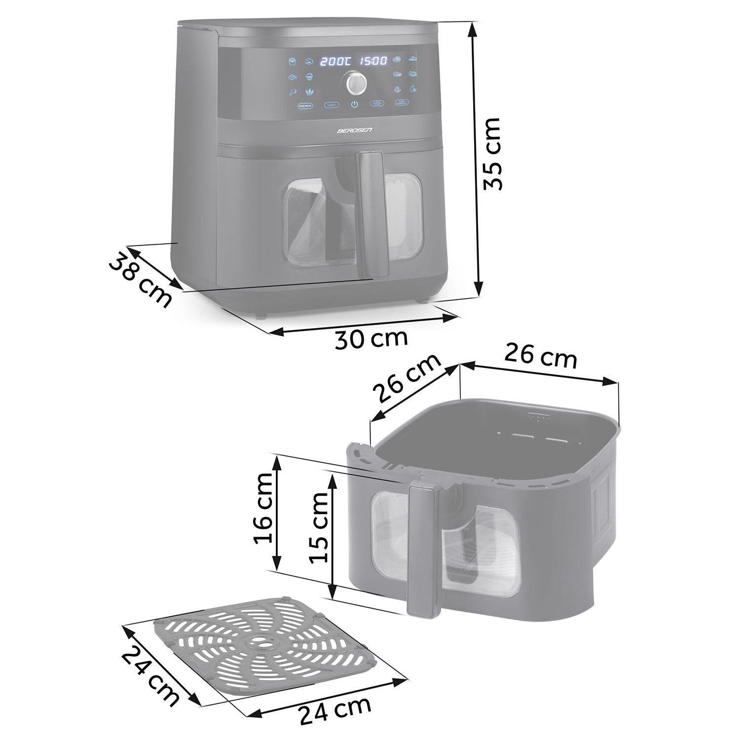 Friggitrice ad aria Berdsen BD-661 nera