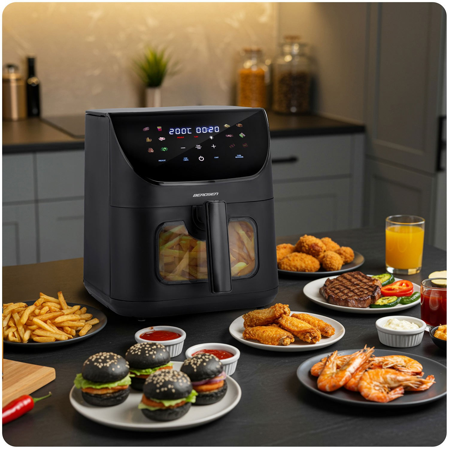 Friggitrice ad aria Berdsen BD-660 nera