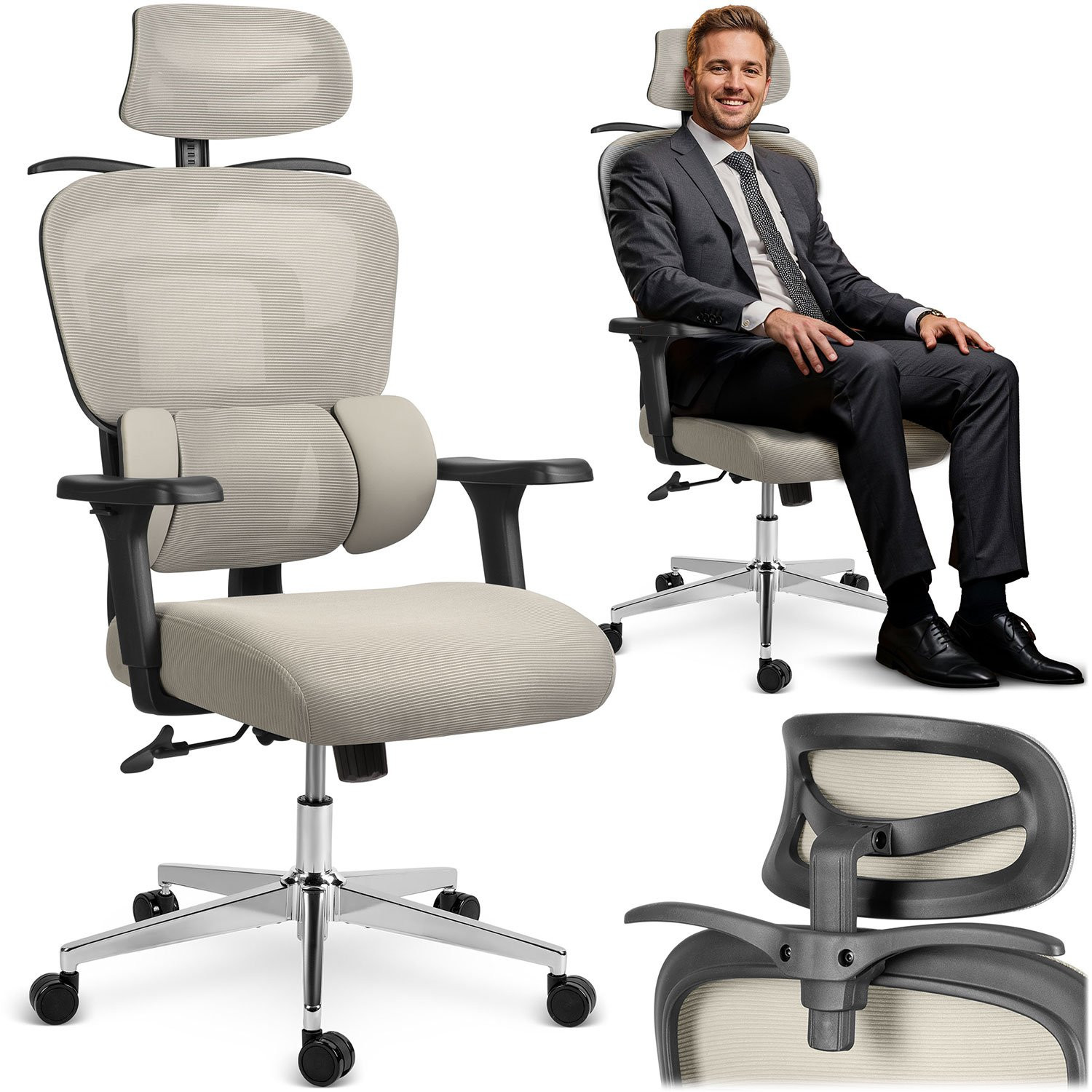 Sedia da ufficio Sofotel Talin Micro Mesh - Grigio
