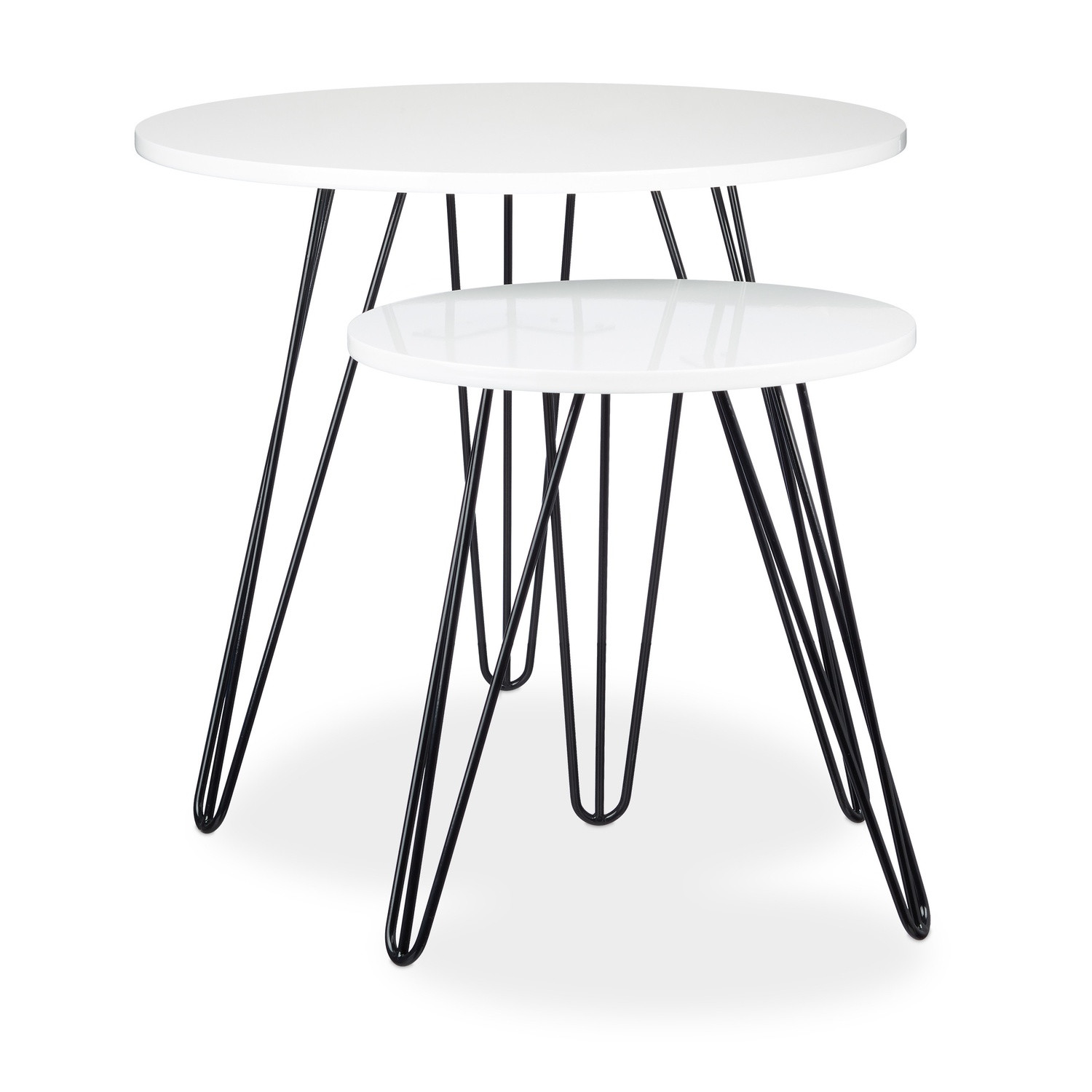 Side table white set of 2