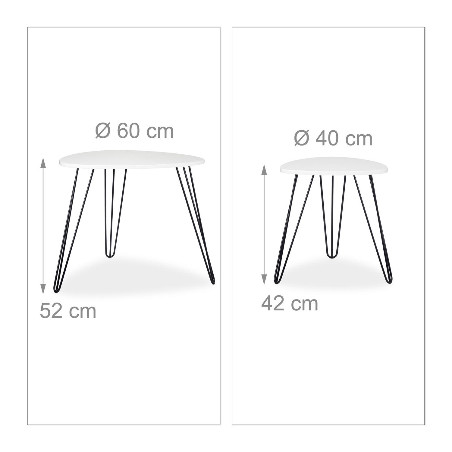 Side table white set of 2