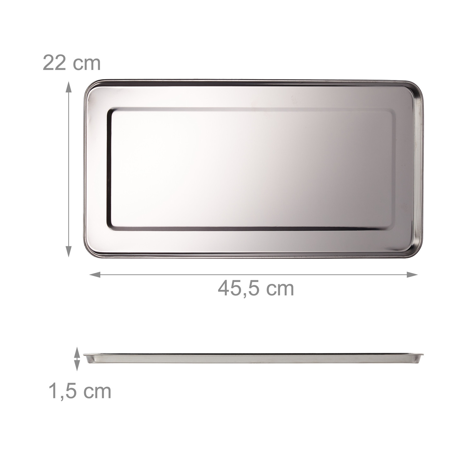 3x Serviertabletts aus Stahl
