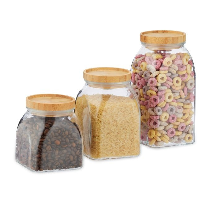 Set van 3 voorraadpotten