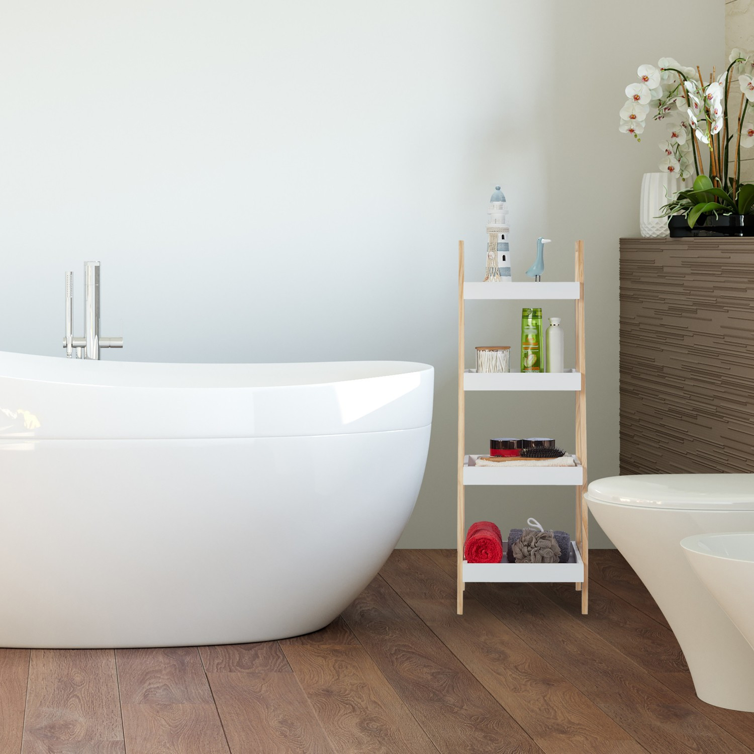 Badezimmer-Caddy aus Bambus