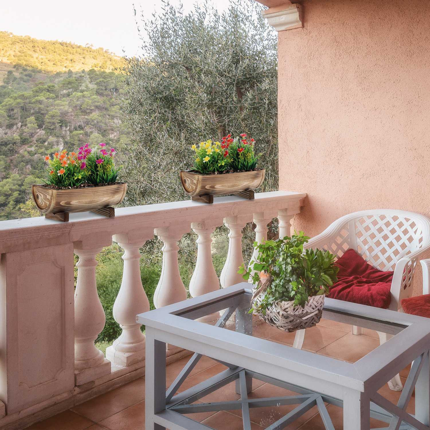 2x Half-Barrel Planters
