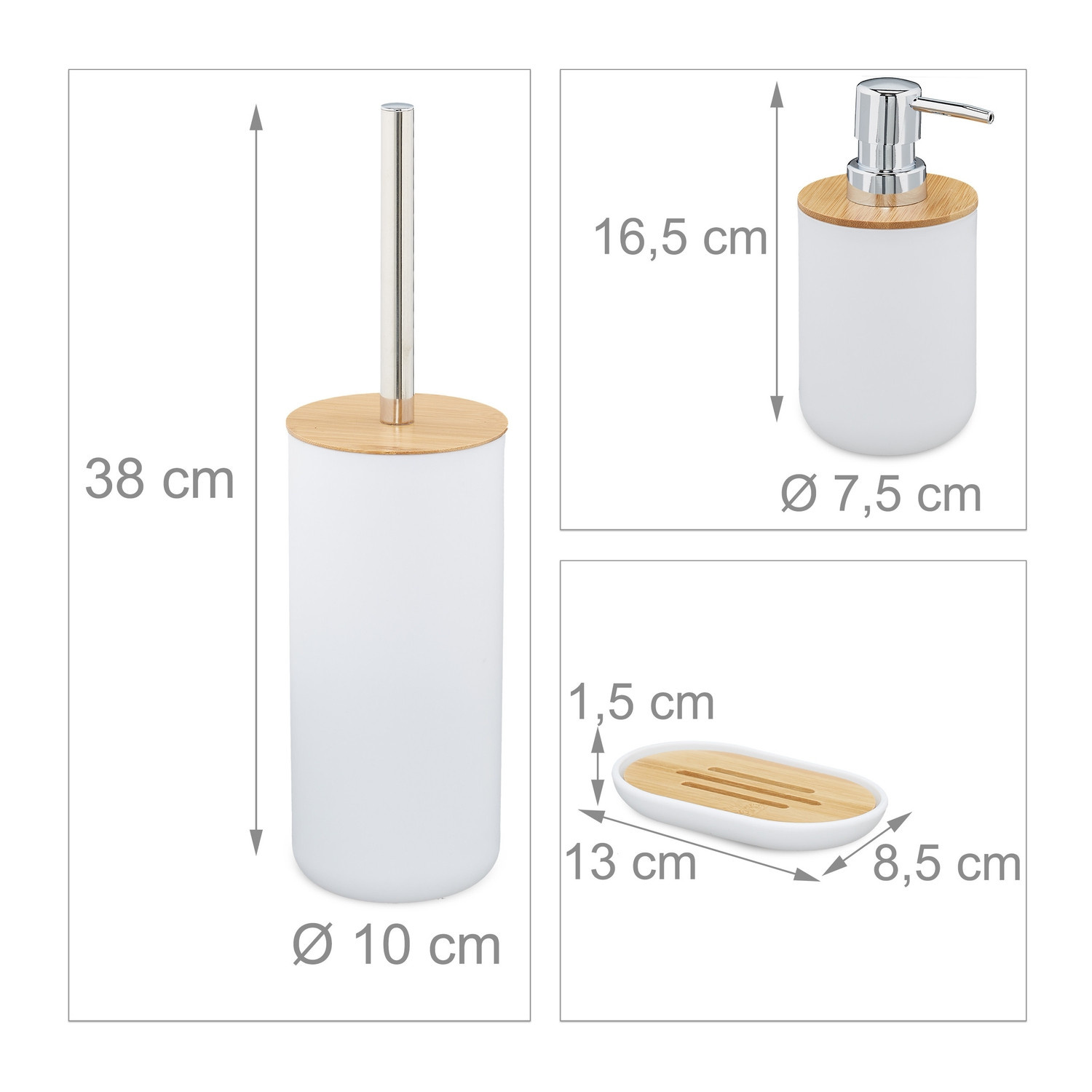 Bamboe badkameraccessoires set van 6
