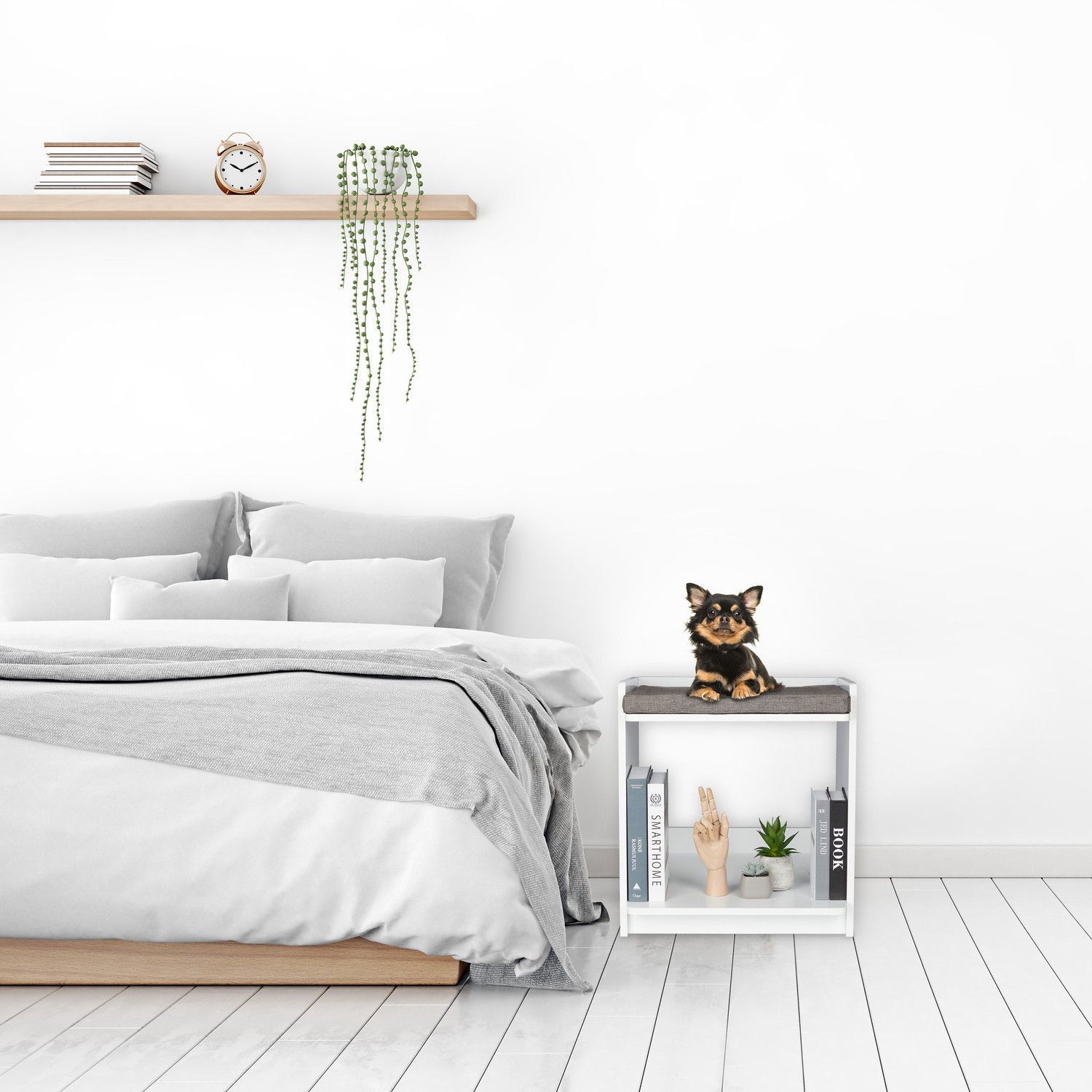 Table d'appoint avec coussin pour animaux