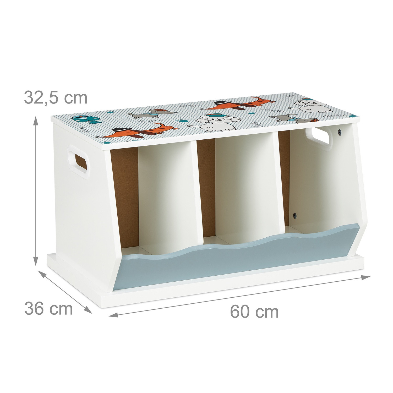Rangement de jouets à 3 compartiments