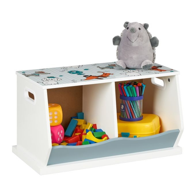 Armazenamento de brinquedos com 2 compartimentos