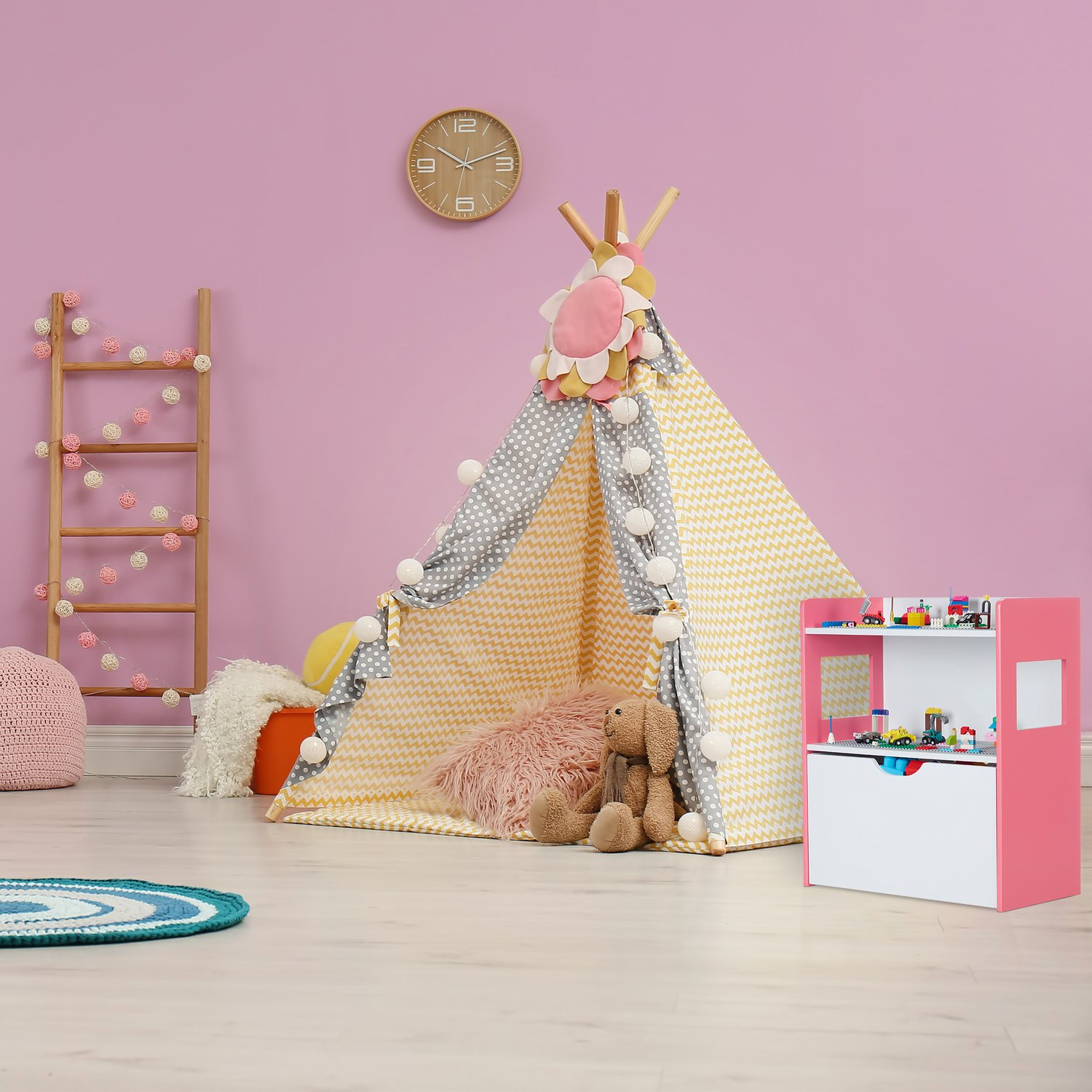 Kinderplank met bouwsteenpanelen