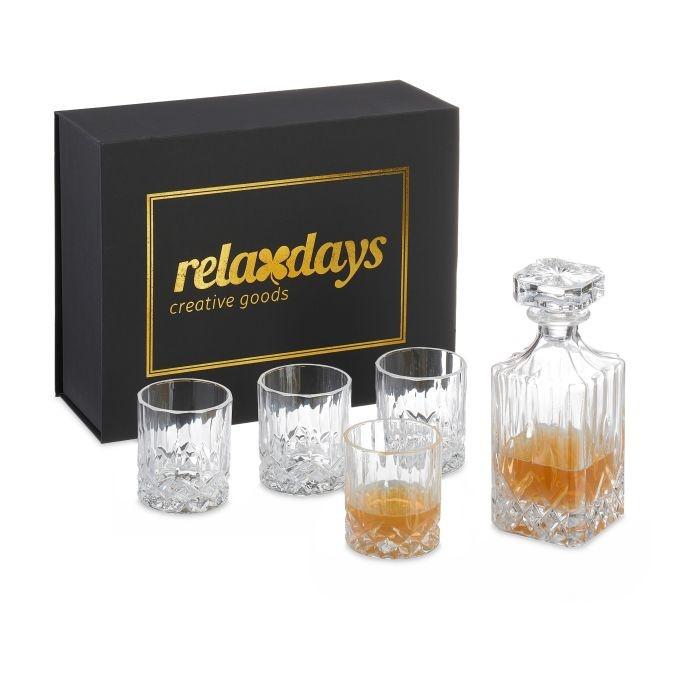 Set da whisky da 5 pezzi, decanter e bicchieri