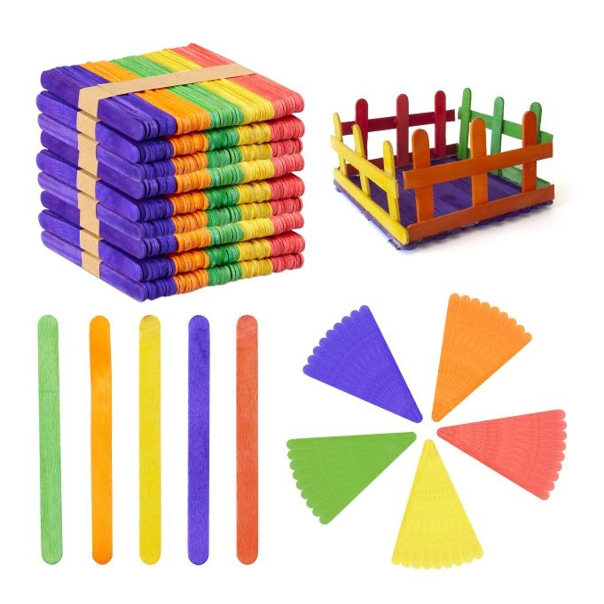 Bunte Holzstäbchen 500er Set