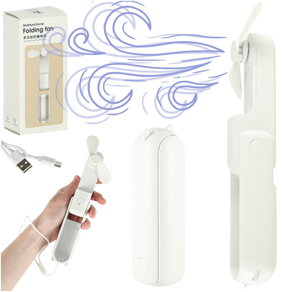 Mini handventilator opvouwbaar USB wit
