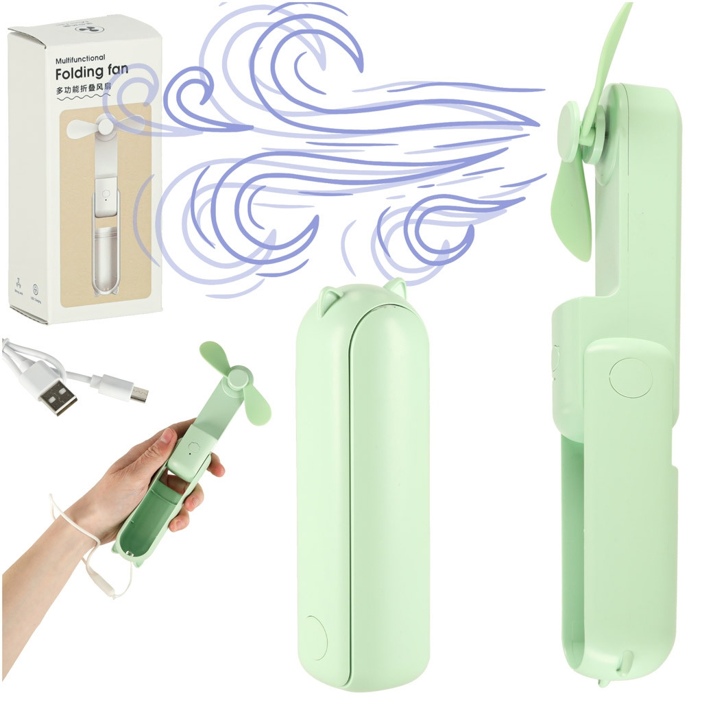 Mini handventilator opvouwbaar USB groen