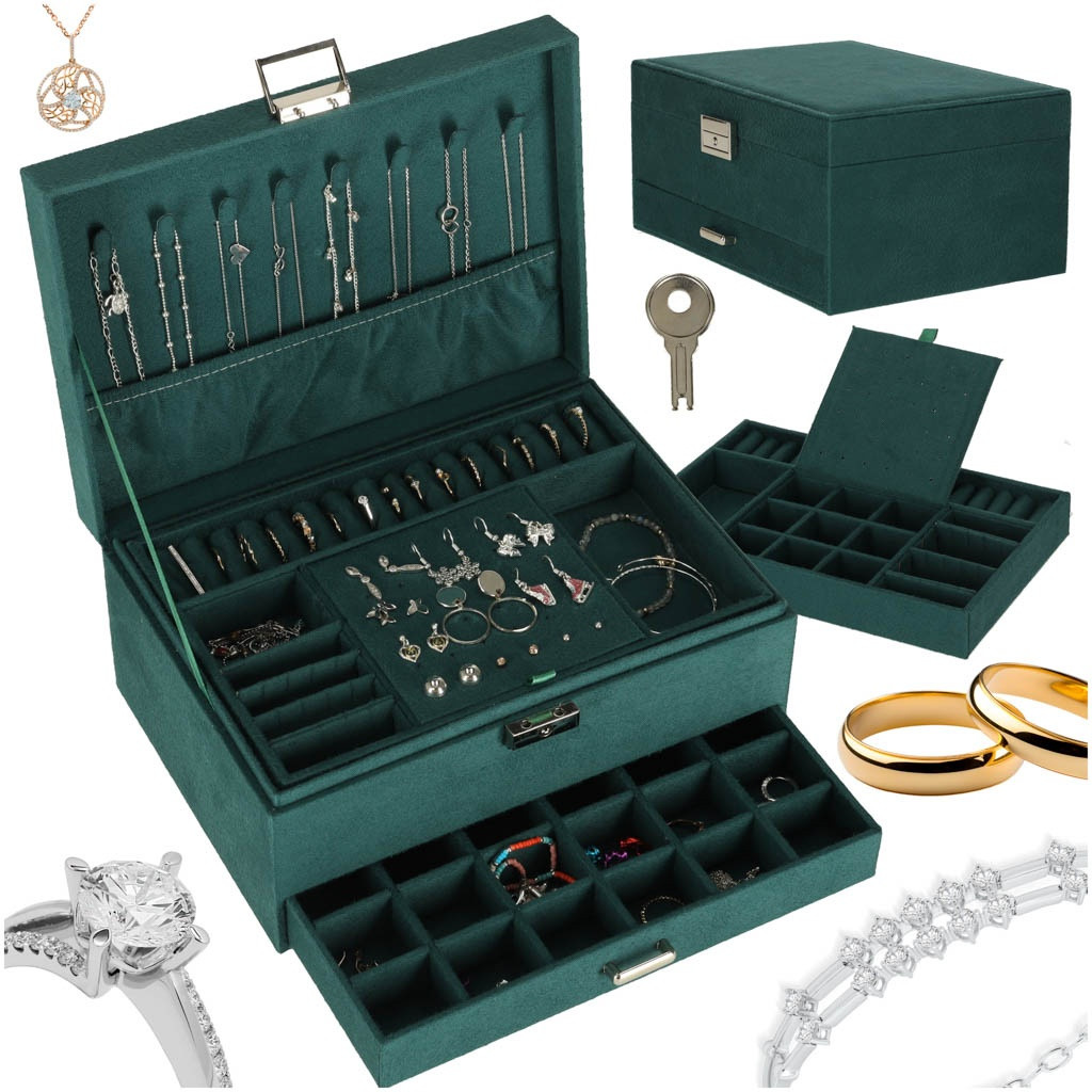 Schmuckkästchen Organizer grün