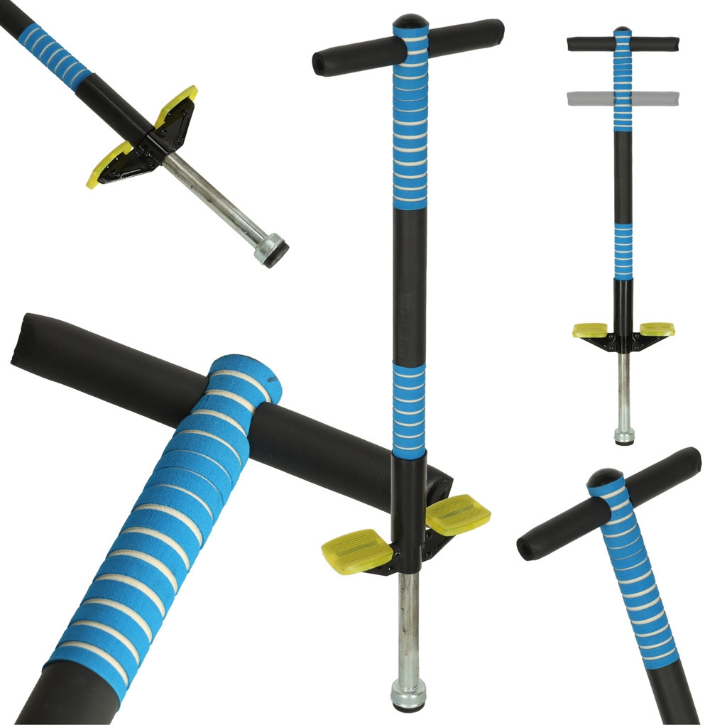 Pogo stick réglable bleu
