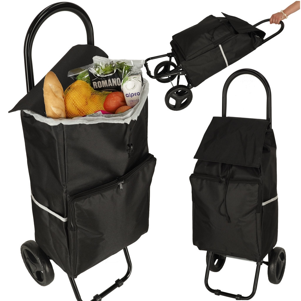 Carrinho de compras com rodas 100cm cinza