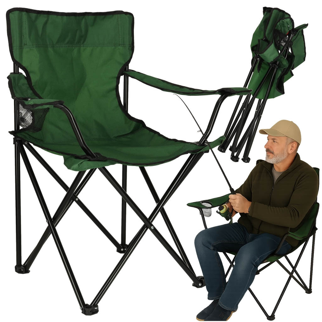 Chaise de pêche pliante verte