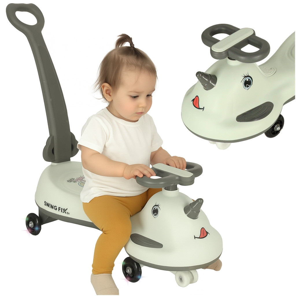 LED Gravity Scooter Ride mit Griff grau