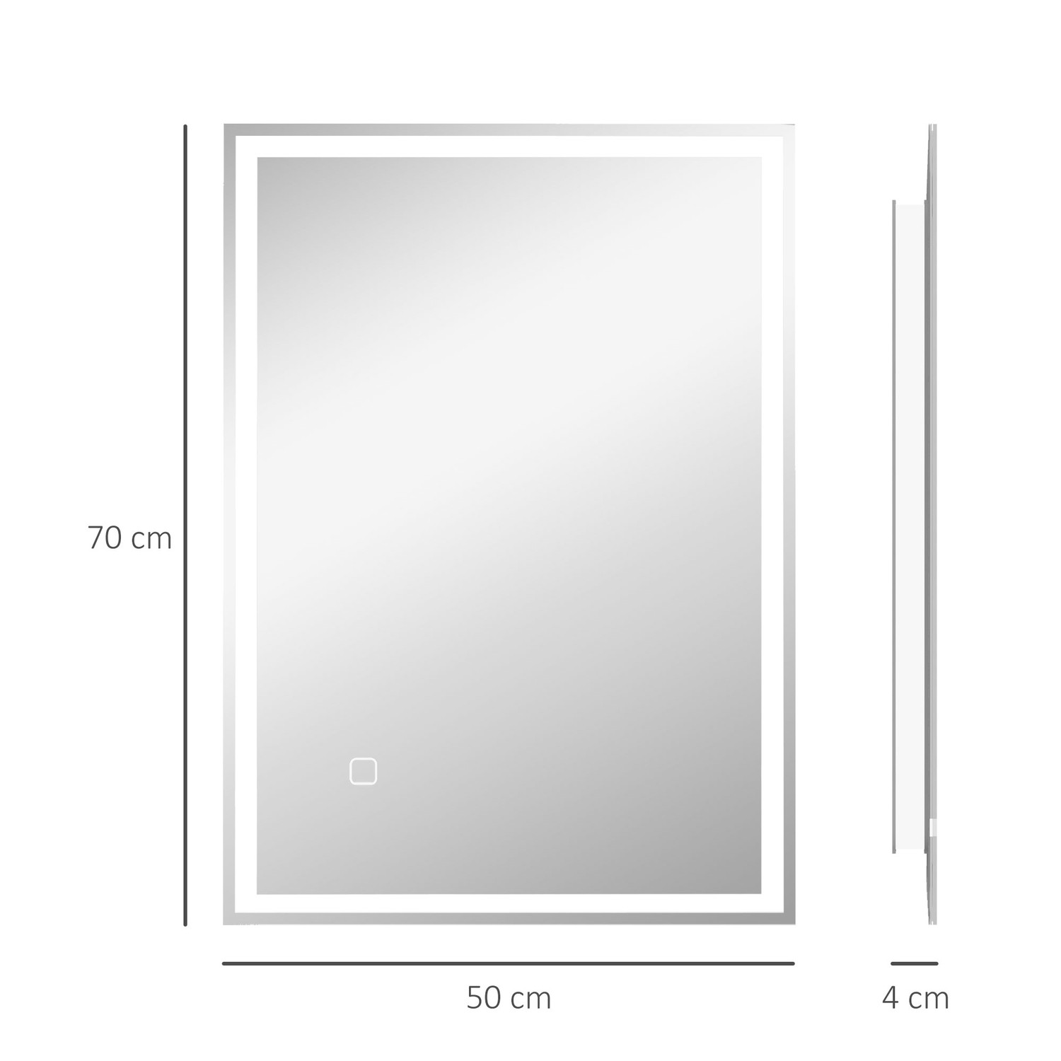Bathroom mirror, wall mirror, LED, touch switch, white
