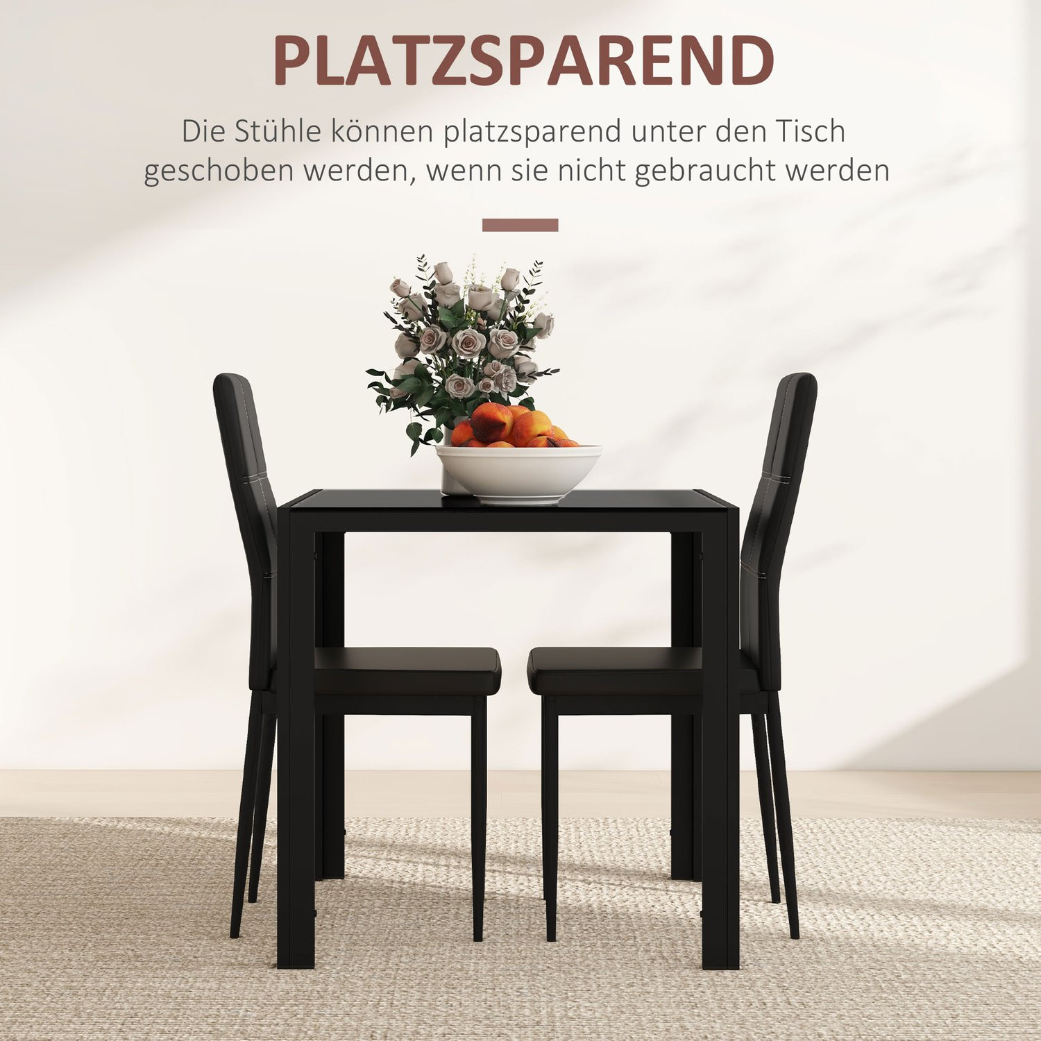 Dining set dining table with 4 chairs space-saving dining room grou...