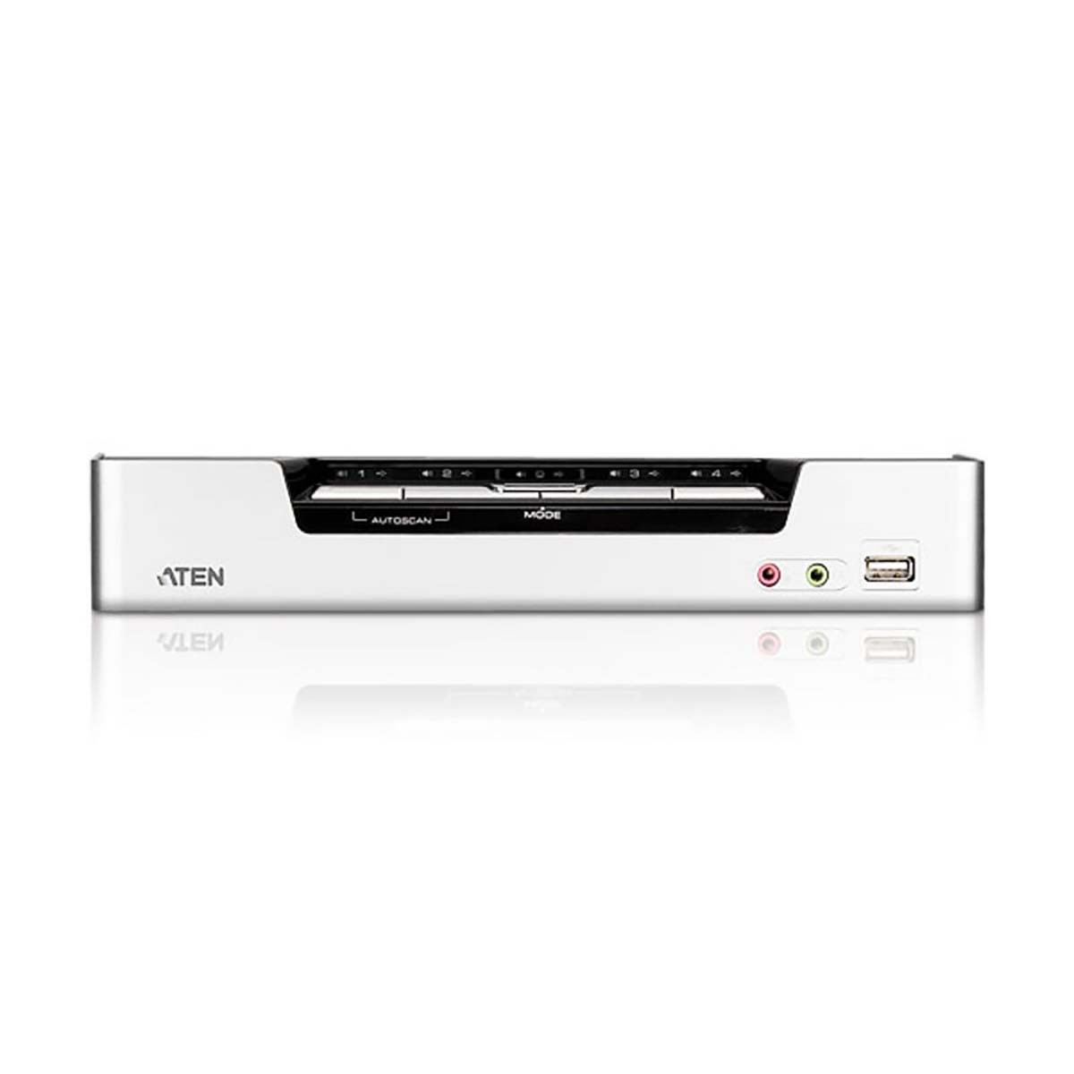 Switch KVM HDMI a 4 porte con audio e hub USB