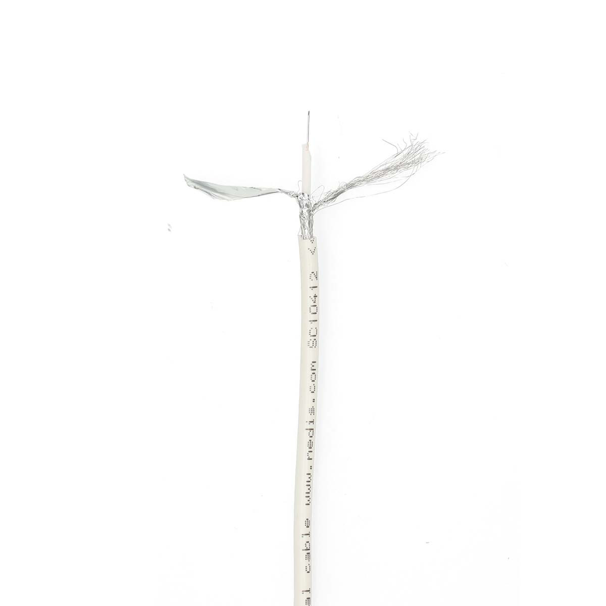 Double Shielded Coax Cable, 10m, PVC, White