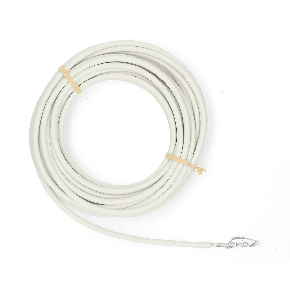 20m Double Shielded Coax Cable, PVC, White