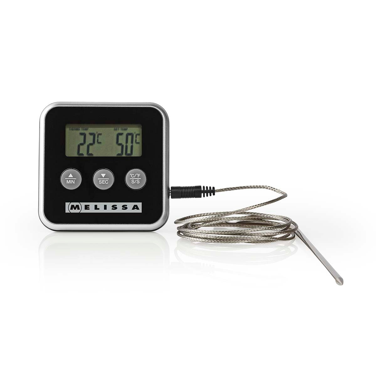 Digitales Fleischthermometer mit Alarmtimer und LCD-Display