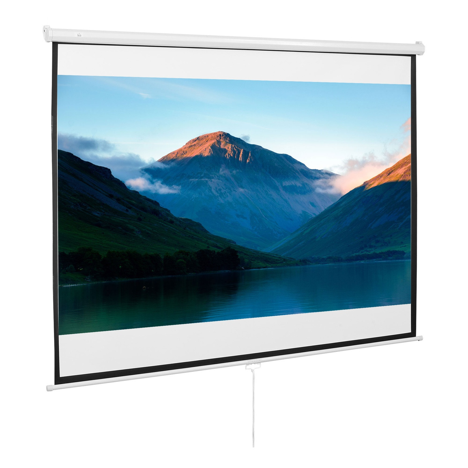 Tela de projetor manual, 100 polegadas, 4:3/16:9, home theater
