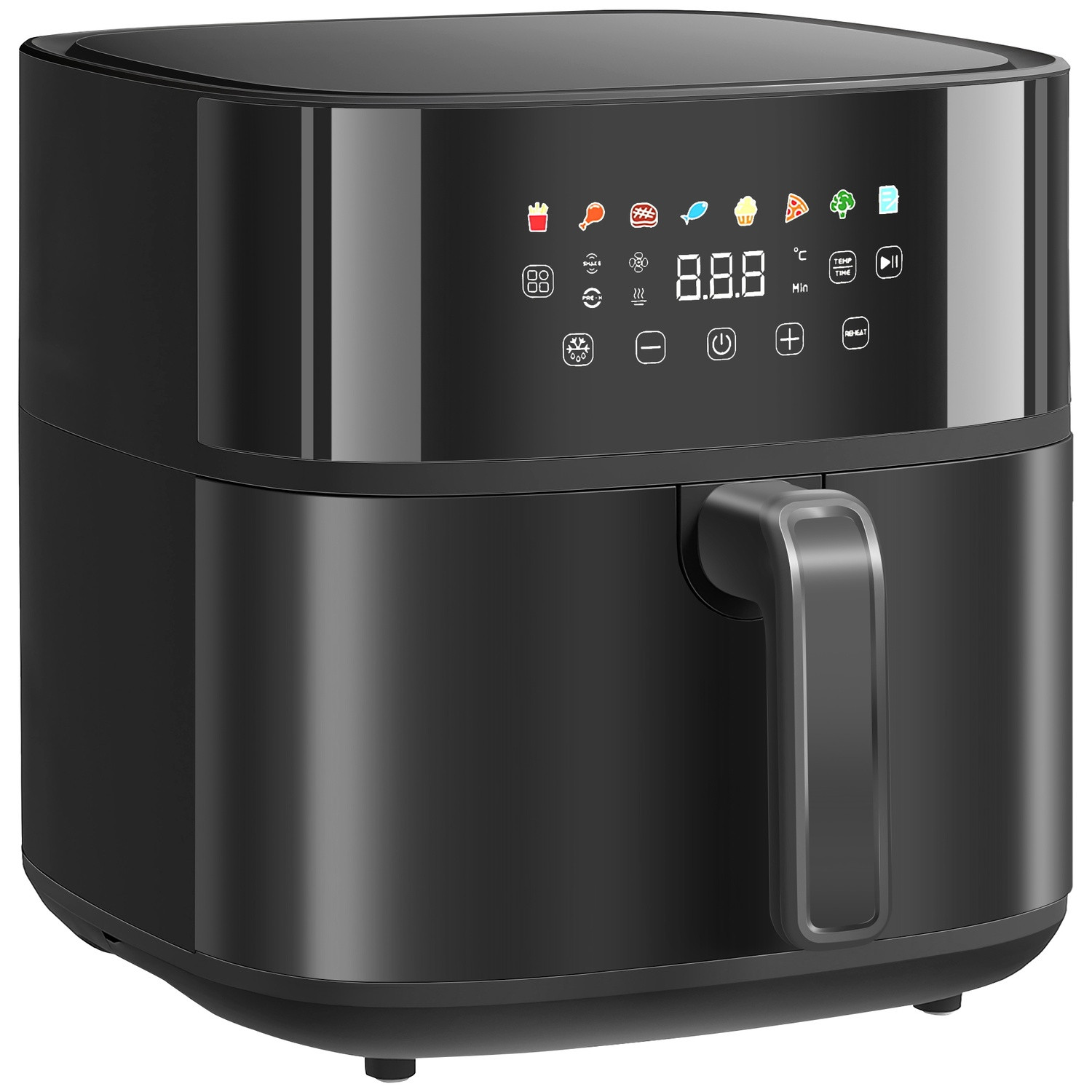 Friggitrice ad aria, 8 l, 8 programmi, schermo LED, nero