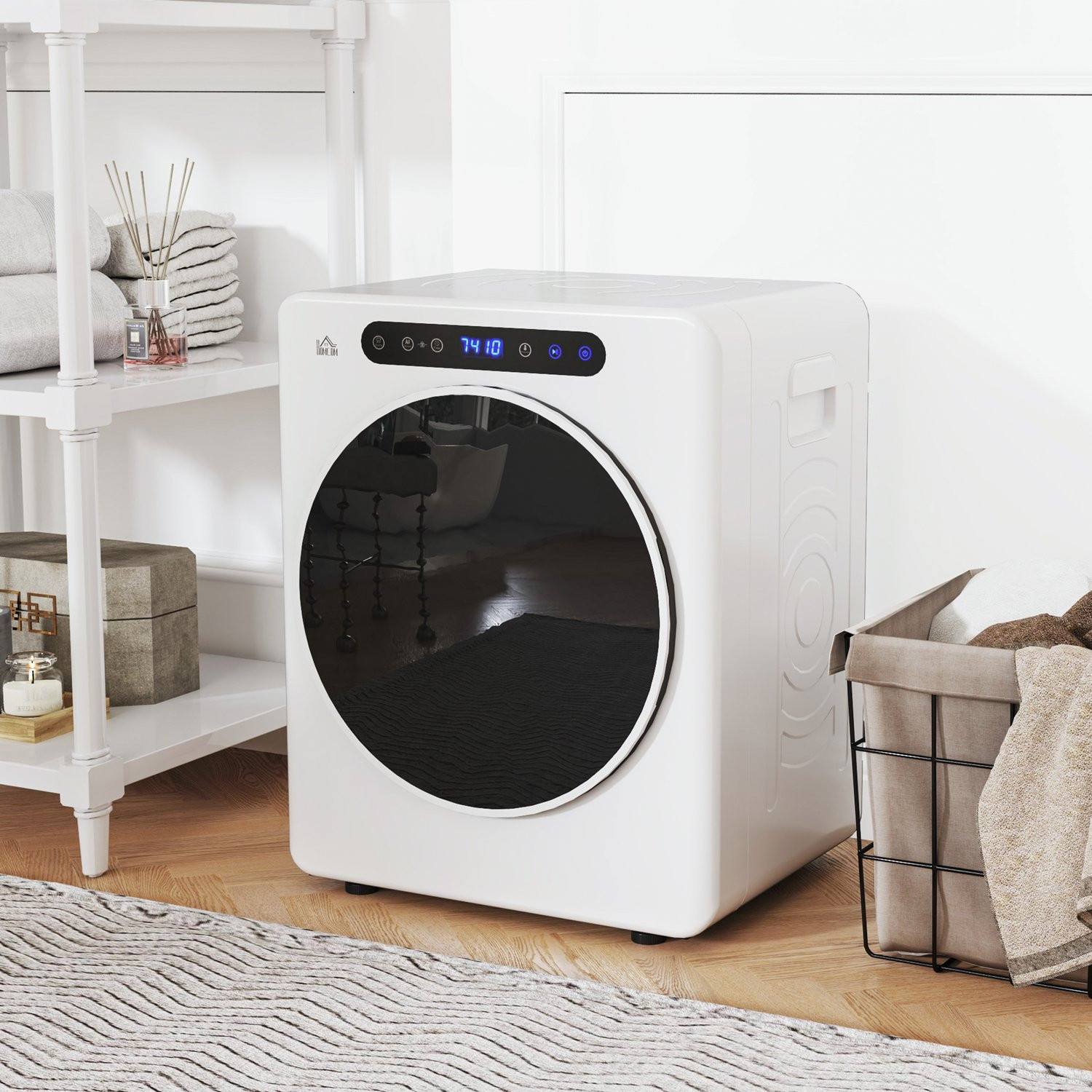 Sèche-linge compact, capacité de 4 kg, commande tactile, blanc