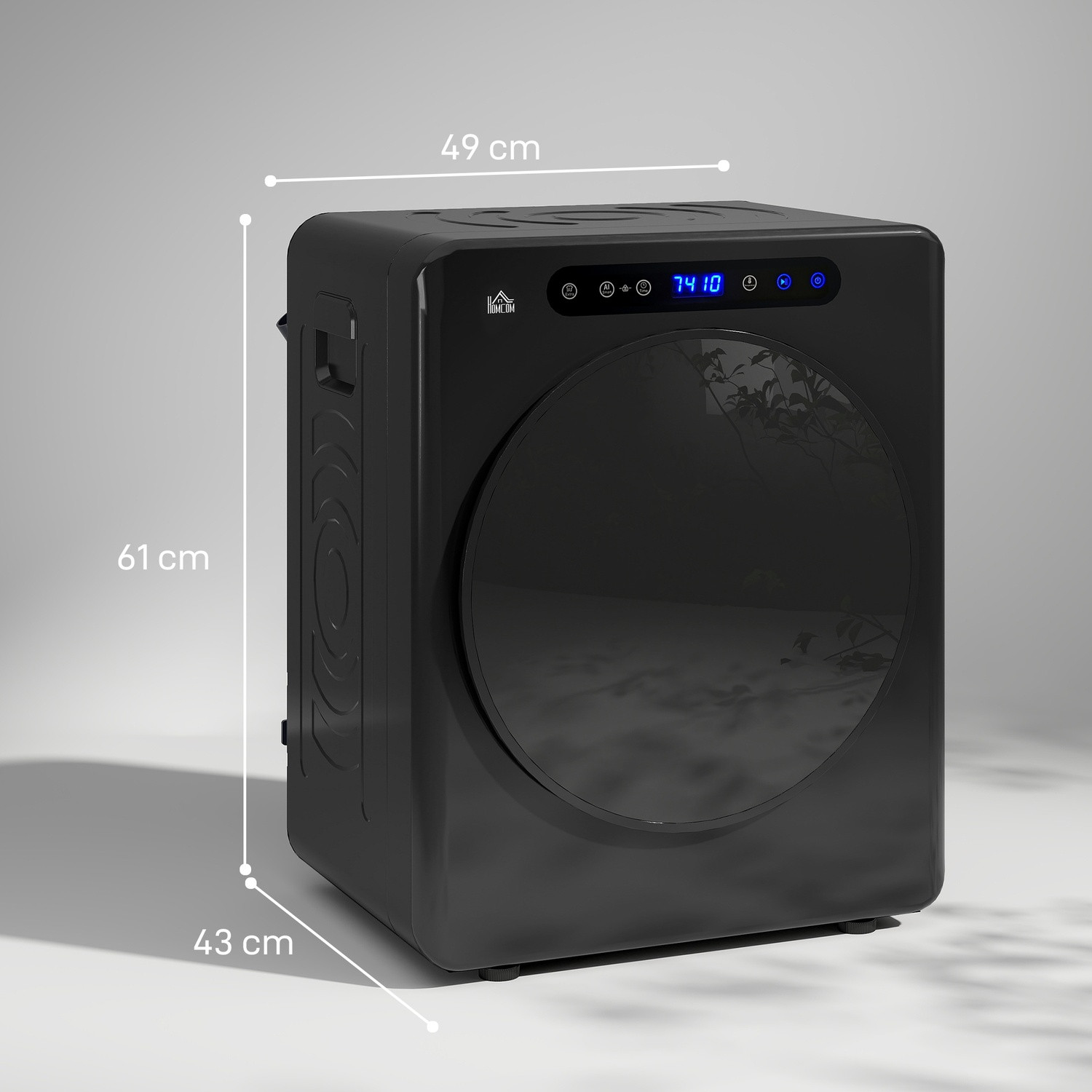 Asciugatrice compatta, capacità 4 kg, 6 programmi, nero