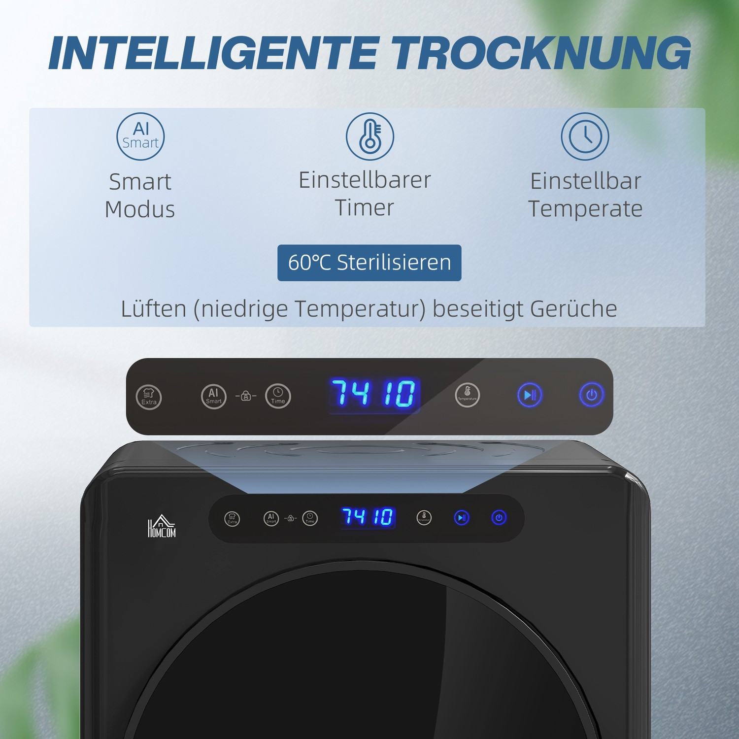 Asciugatrice compatta, capacità 4 kg, 6 programmi, nero