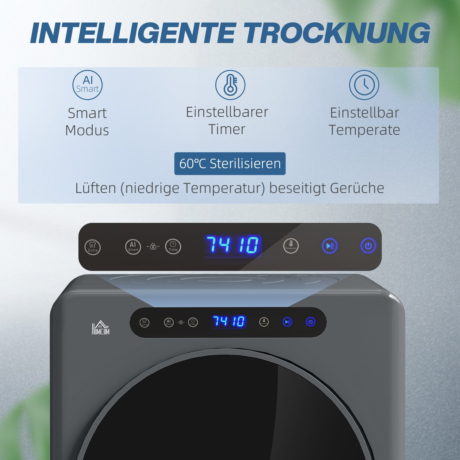 Compacte wasdroger, 4 kg capaciteit, 6 programma's, touchbediening