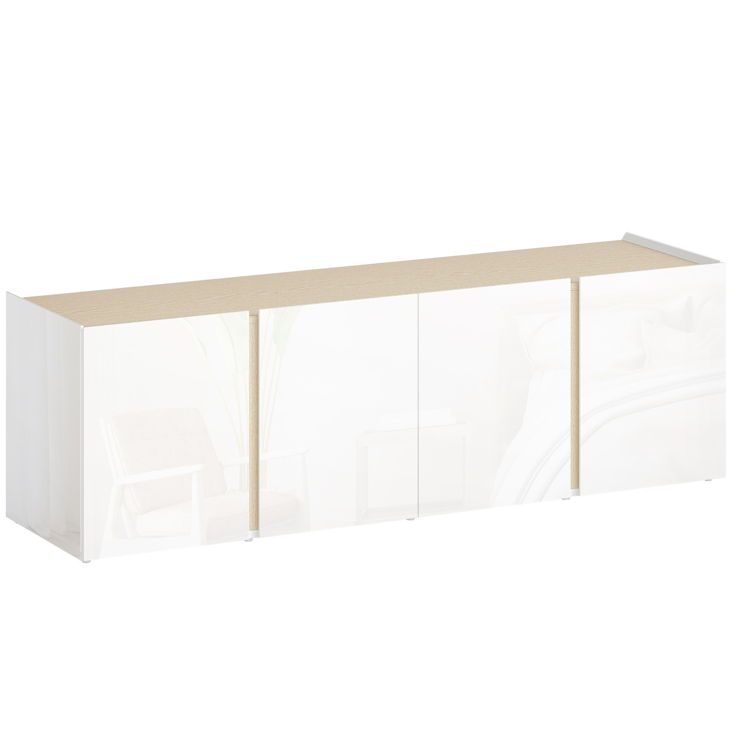 Suporte de TV para TVs de 65 polegadas, portas com fechamento suave...