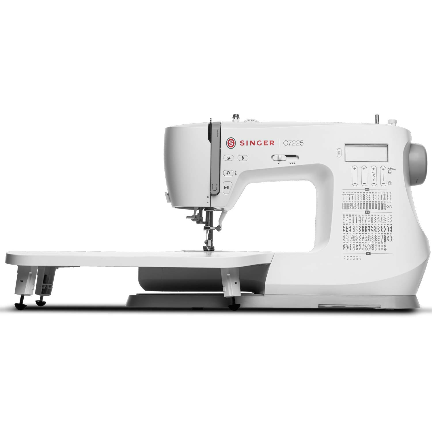 Machine à coudre électronique avec table extensible, 97 points