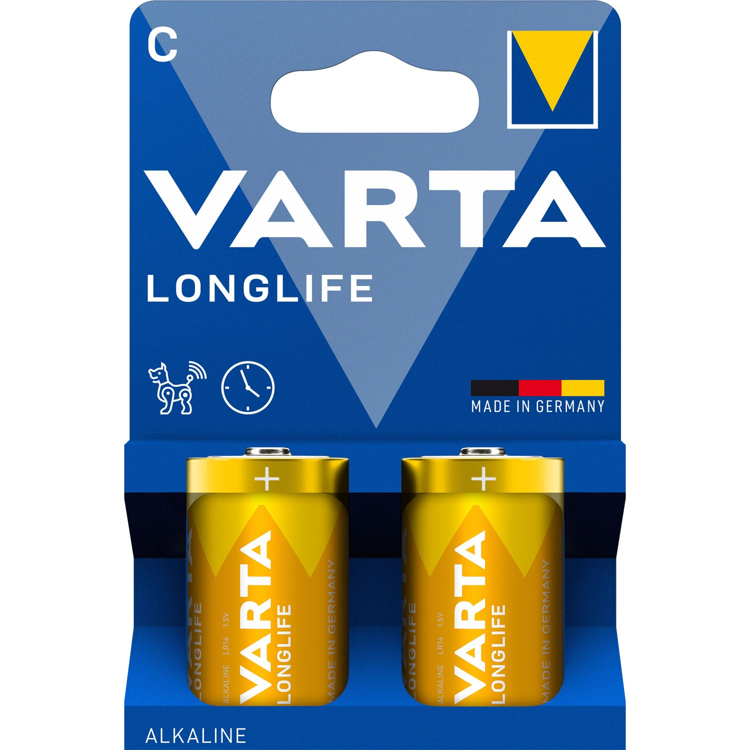 C-Batterien, 2er-Pack, langlebige Alkaline