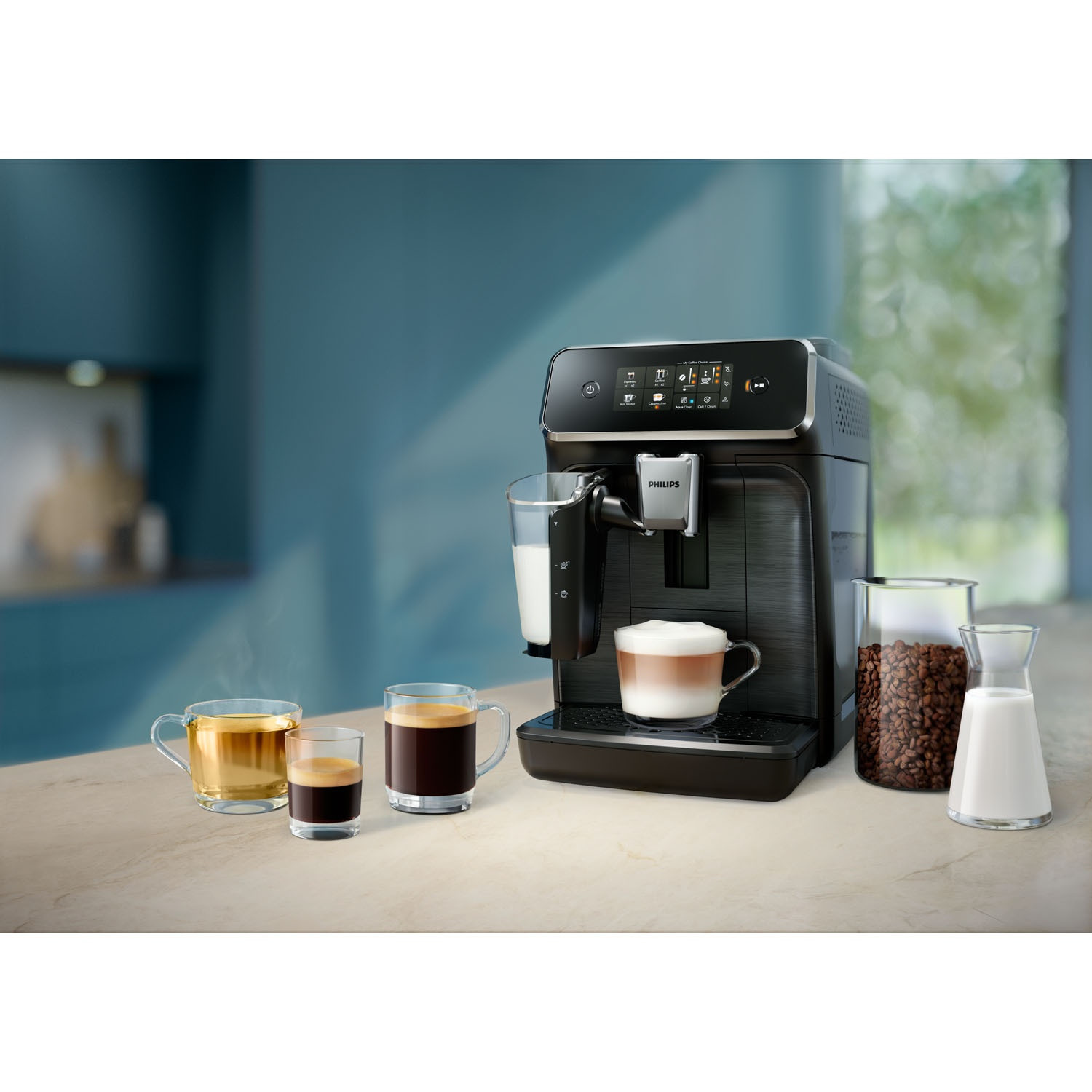 Automatic Espresso Machine with LatteGo Milk System, 4 Drinks
