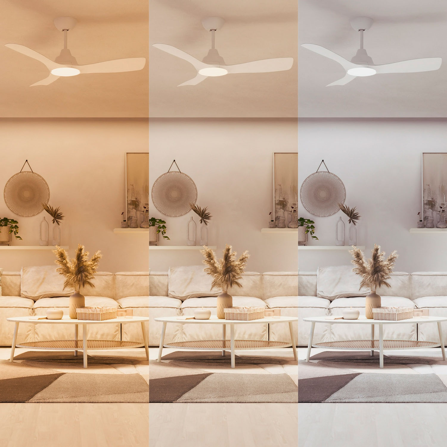 Ceiling Fan Light, Adjustable White LED, Ø106 cm, Remote-Controlled
