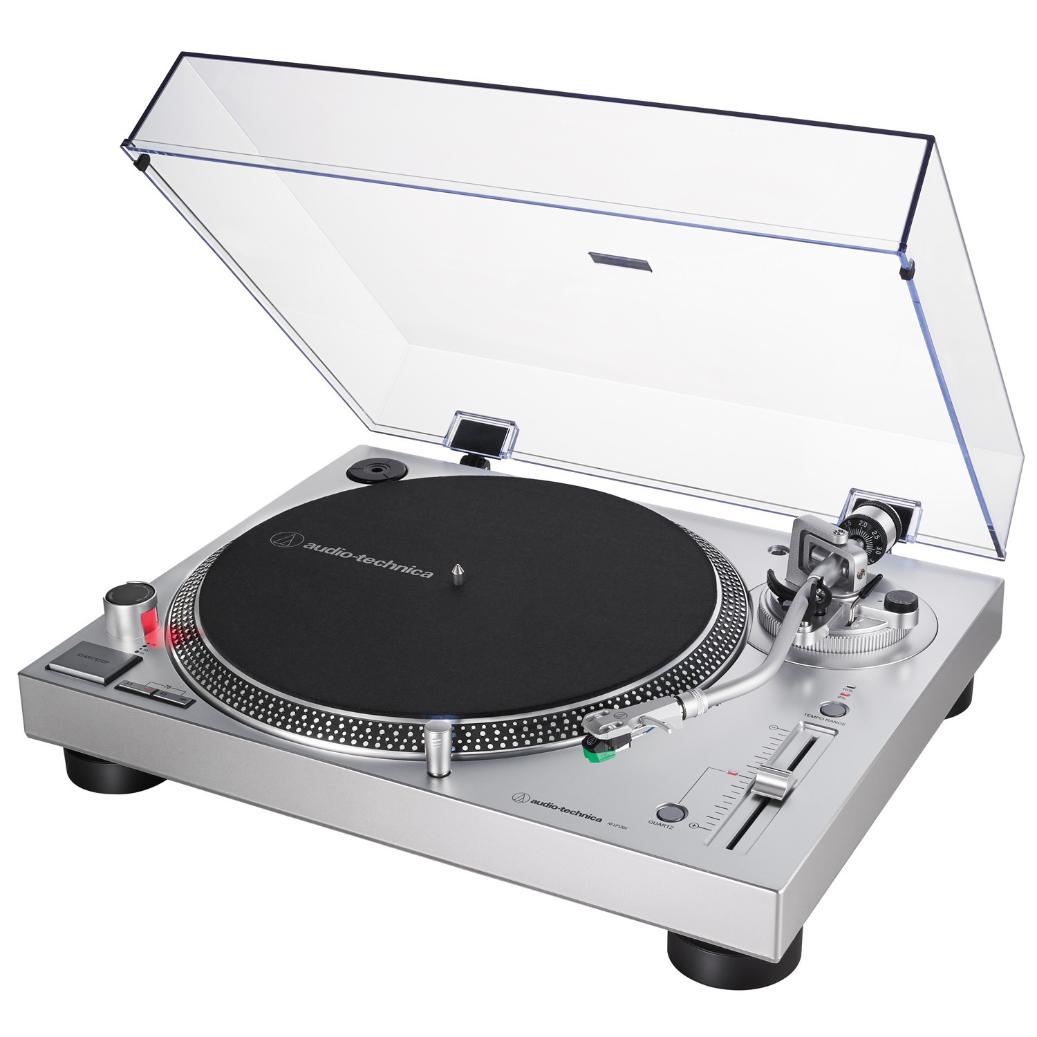 Toca-discos Direct Drive com USB, Manual, Prata