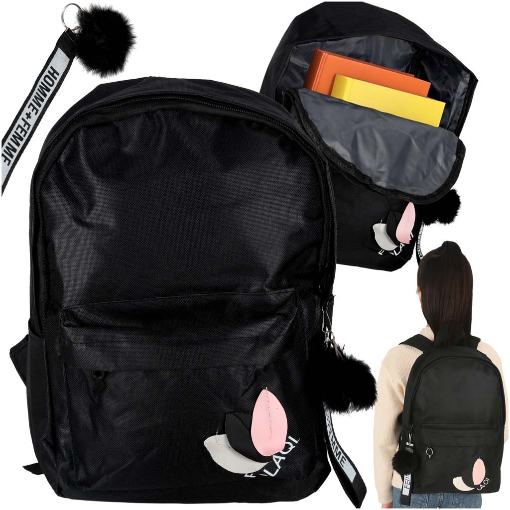 Schwarzer Schulrucksack, Einzelfach